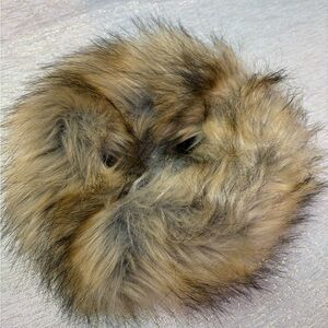 Faux Fur Tan and Black head warmer